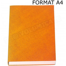 Carnet de notes A4 cuir Orange Beaubourg
