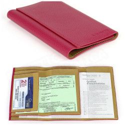 Etui papier voiture cuir Rose-fuchsia Beaubourg