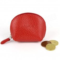 Mini porte-monnaie cuir Rouge Beaubourg