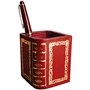 Pot à crayons carré en Cuir Rouge Collection Du Barry Louis XV